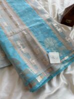 Mriganka (Banarasi silk) - Sky blue - Image 2