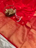 Athira (Semi silk) - Vermilion red - Image 2