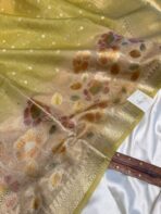 Brindhavan (Banaras silk) - Golden Olive - Image 3