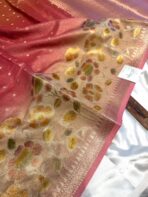 Brindhavan (Banaras silk) - Hottest Peach - Image 3