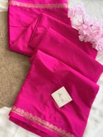 Chinmayi (Mysore crepe silk) - Hot pink - Image 4