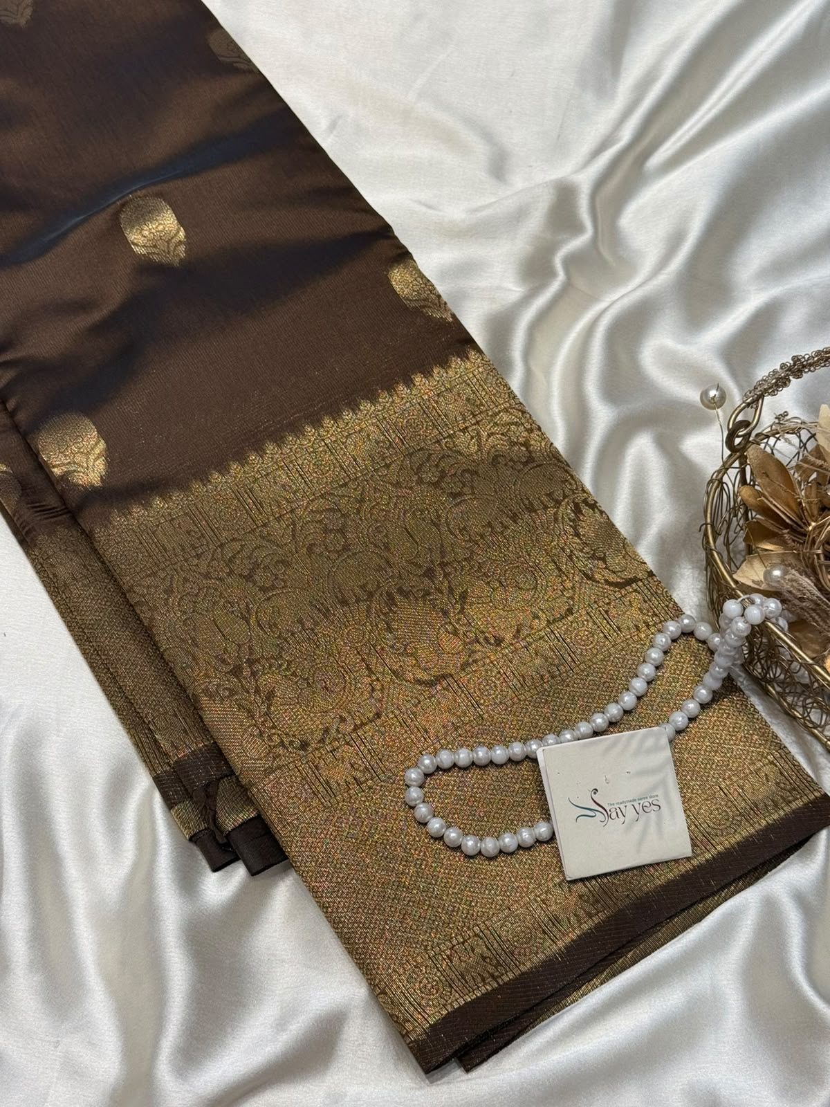 77c7035e-acd5-438b-a9b7-95ea4c82cfa6 Athira (Semi silk) - Kaapi brown - Image 1