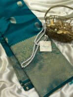 Athira (Semi silk) - Peacock green