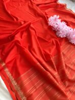 Chinmayi (Mysore crepe silk) - Orange - Image 4