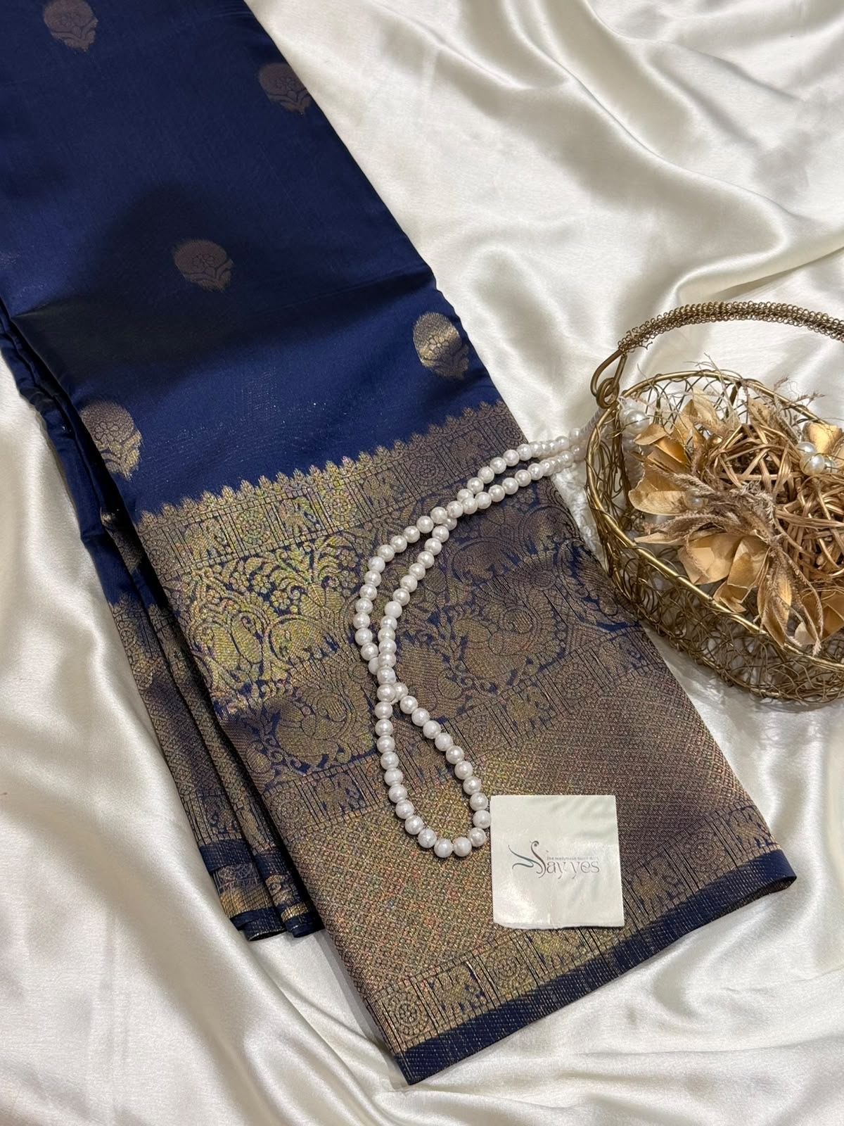 82bfbc4b-cd2c-44e5-bcf2-d4111f1e317b Athira (Semi silk) - Navy blue - Image 1
