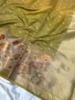 Brindhavan (Banaras silk) - Golden Olive - Image 2