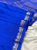 Chinmayi (Mysore crepe silk) - Royal blue - Image 2