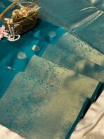 Athira (Semi silk) - Peacock green - Image 2