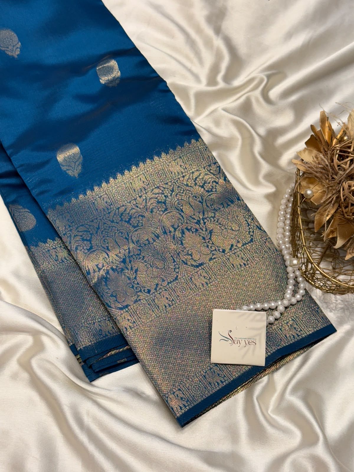 a3965e30-ef00-4fcb-abf9-3b3047ccb9d0 Athira (Semi silk) - Hyacinth blue - Image 1