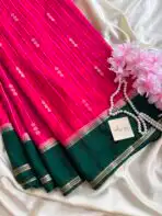 Tarangini (Mysore silk) - Rani Pink - Image 4