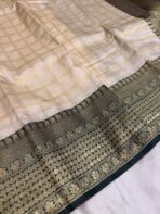 Anagha (Soft silk) - Pearl & Bottlegreen - Image 2