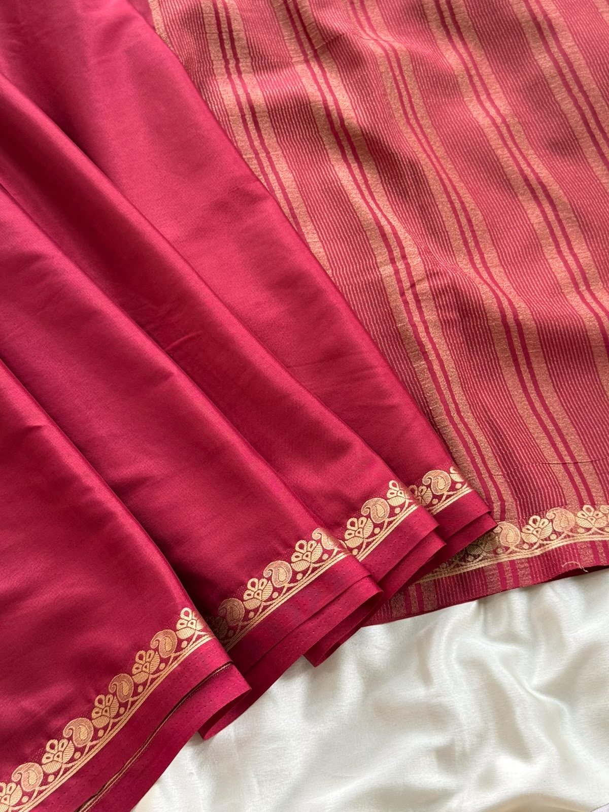b4bcabb2-3a04-47a2-8094-046f7933ad40 Chinmayi (Mysore crepe silk) - Glossy Maroon - Image 1