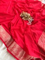 Charulata (Viscose Georgette) -  Hot red - Image 2