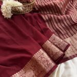 Charulata (Viscose Georgette) - Rich Maroon