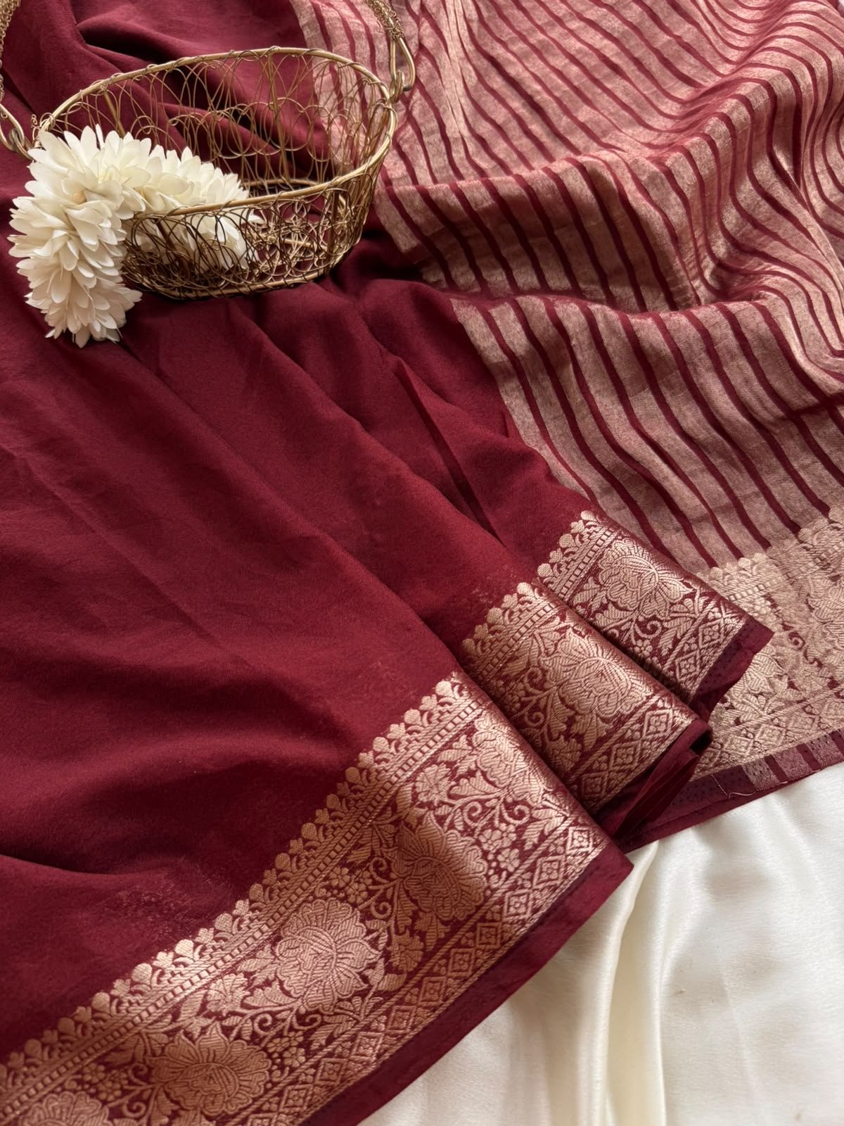 b800e563-17c8-4ccf-a3ca-3ff61f8fc745 Charulata (Viscose Georgette) - Rich Maroon - Image 1