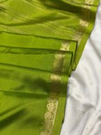 Chinmayi (Mysore crepe silk) - Parrot green - Image 4