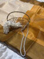 Anagha (Kanchi Semi silk) - Ivory & Mustard - Image 6