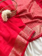 Charulata (Viscose Georgette) -  Hot red
