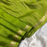 Chinmayi (Mysore crepe silk) - Parrot green