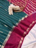 Tarangini (Mysore silk) - Deep Teal - Image 3