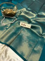 Athira (Semi silk) - Peacock green - Image 4