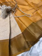 Anagha (Kanchi Semi silk) - Ivory & Mustard - Image 3