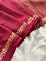 Chinmayi (Mysore crepe silk) - Glossy Maroon - Image 3