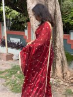 Glam gala (The Space silk edit) - Royal Maroon - Image 8