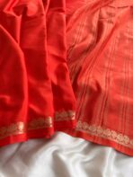 Chinmayi (Mysore crepe silk) - Orange - Image 3