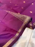 Maheshwari (Silk cotton) - Purple - Image 3