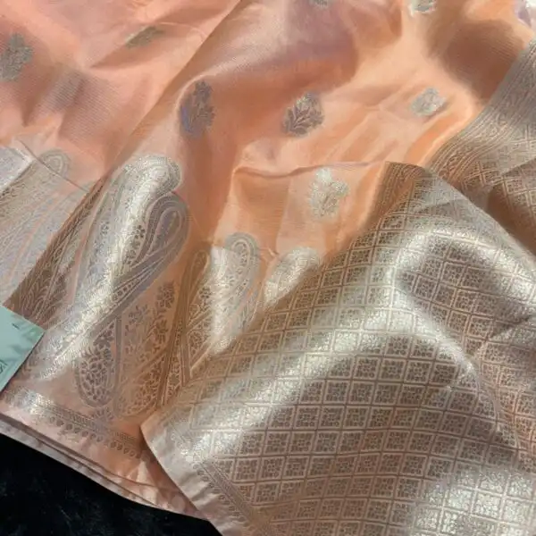 The Paisleys (Banarasi silk) - Tangerine
