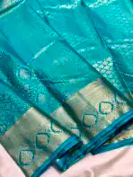 Thozhi (Kanchi Semi silk) - Mayil Blue - Image 2