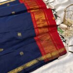 Maheshwari (Silk cotton) - Navy & Maroon