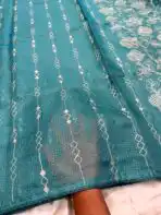 Amara (Embroidered Kota) - Cerulean blue - Image 3