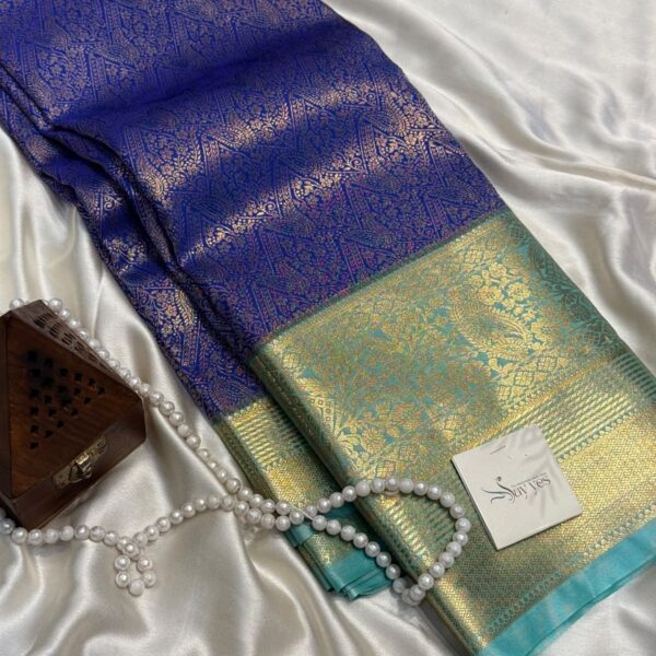 Thozhi (Kanchi Semi silk) - Royal blue
