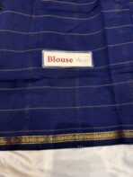 Maheshwari (Silk cotton) - Navy blue - Image 8