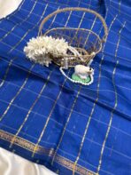 Maheshwari (Silk cotton) - Royal blue - Image 2