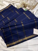 Maheshwari (Silk cotton) - Navy blue