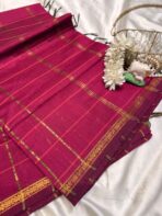 Maheshwari (Silk cotton) - Hot Pink - Image 3