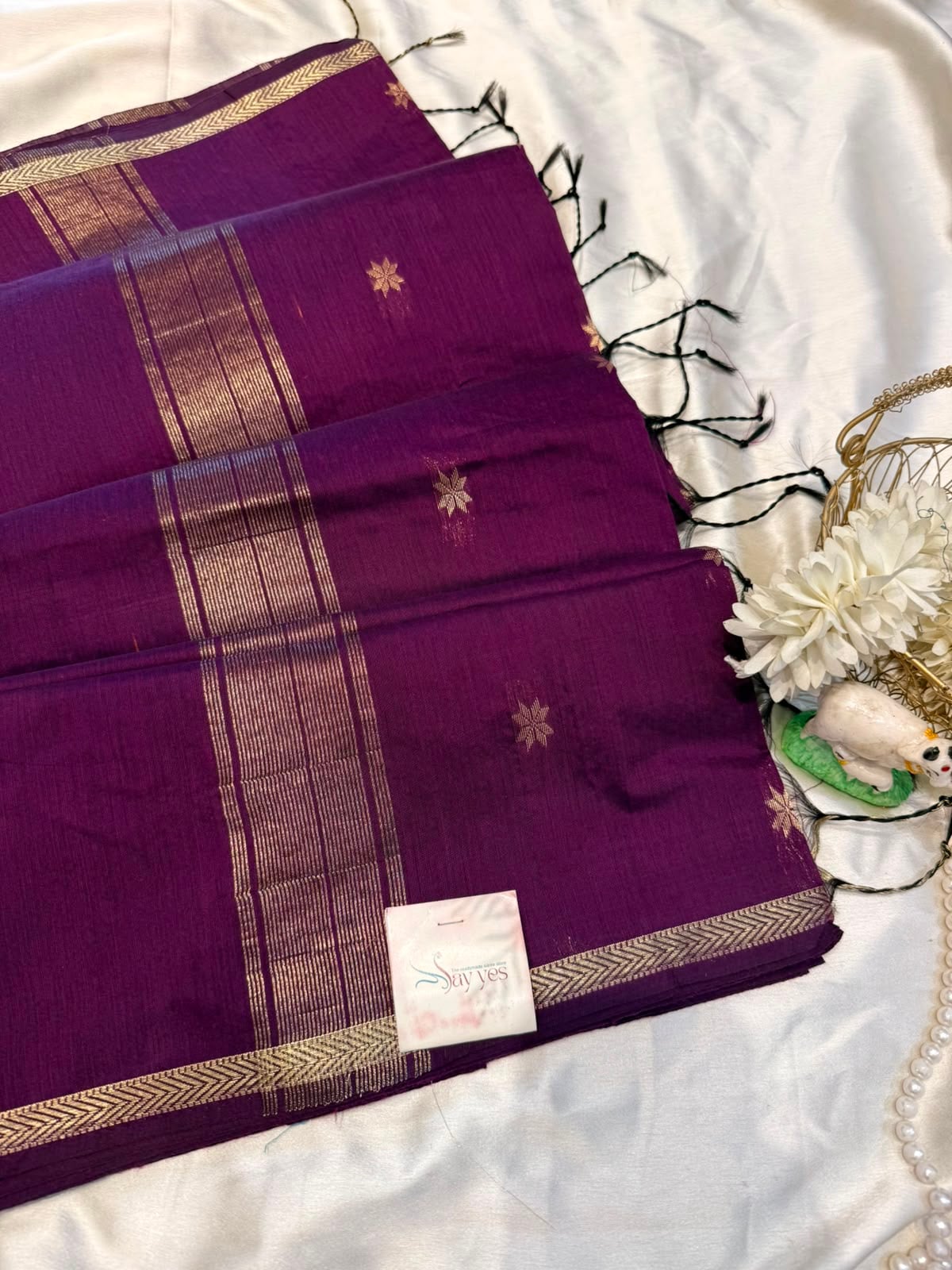 2994deba-5d07-4554-8306-28a52d222983 Maheshwari (Silk cotton) - Purple - Image 1