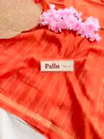 Chinmayi (Mysore crepe silk) - Neon Orange - Image 4