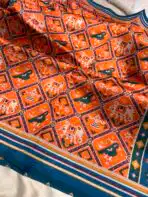 Parampara (Semi Tussar) - Orange - Image 3