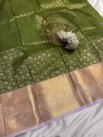 Thozhi (Kanchi Semi silk) - Parrot green - Image 2