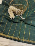 Maheshwari (Silk cotton) - Bottle green - Image 3