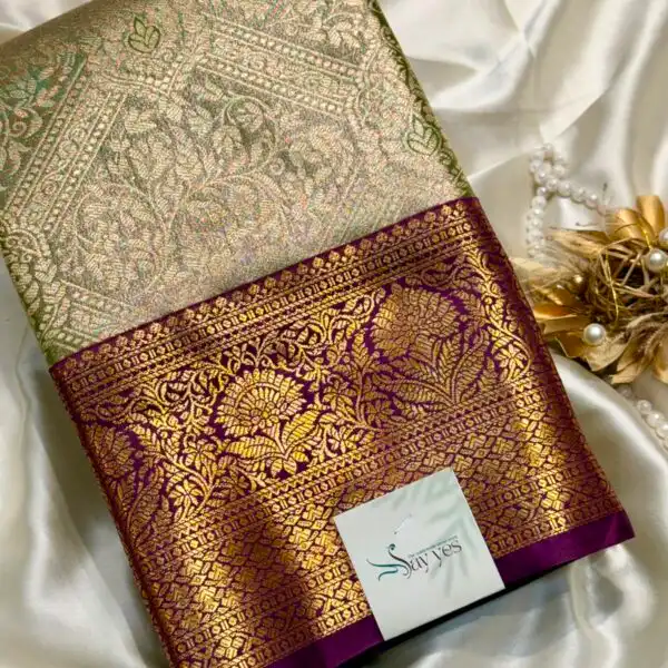 Thozhi (Kanchi Semi silk) - Mint green