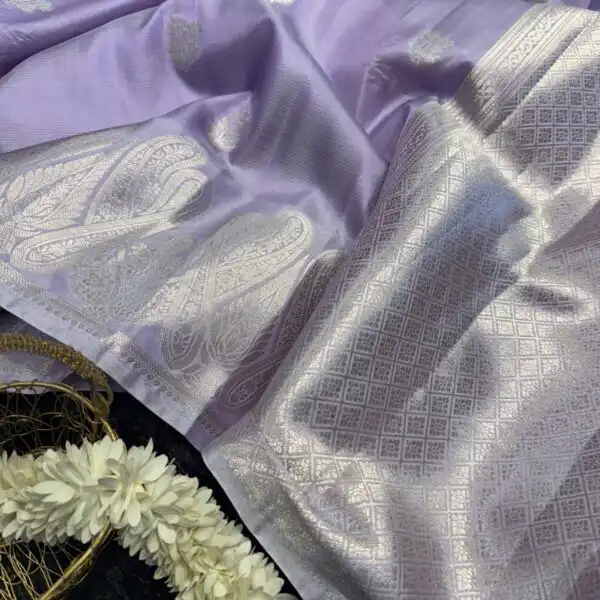 The Paisleys (Banarasi silk) - Lilac