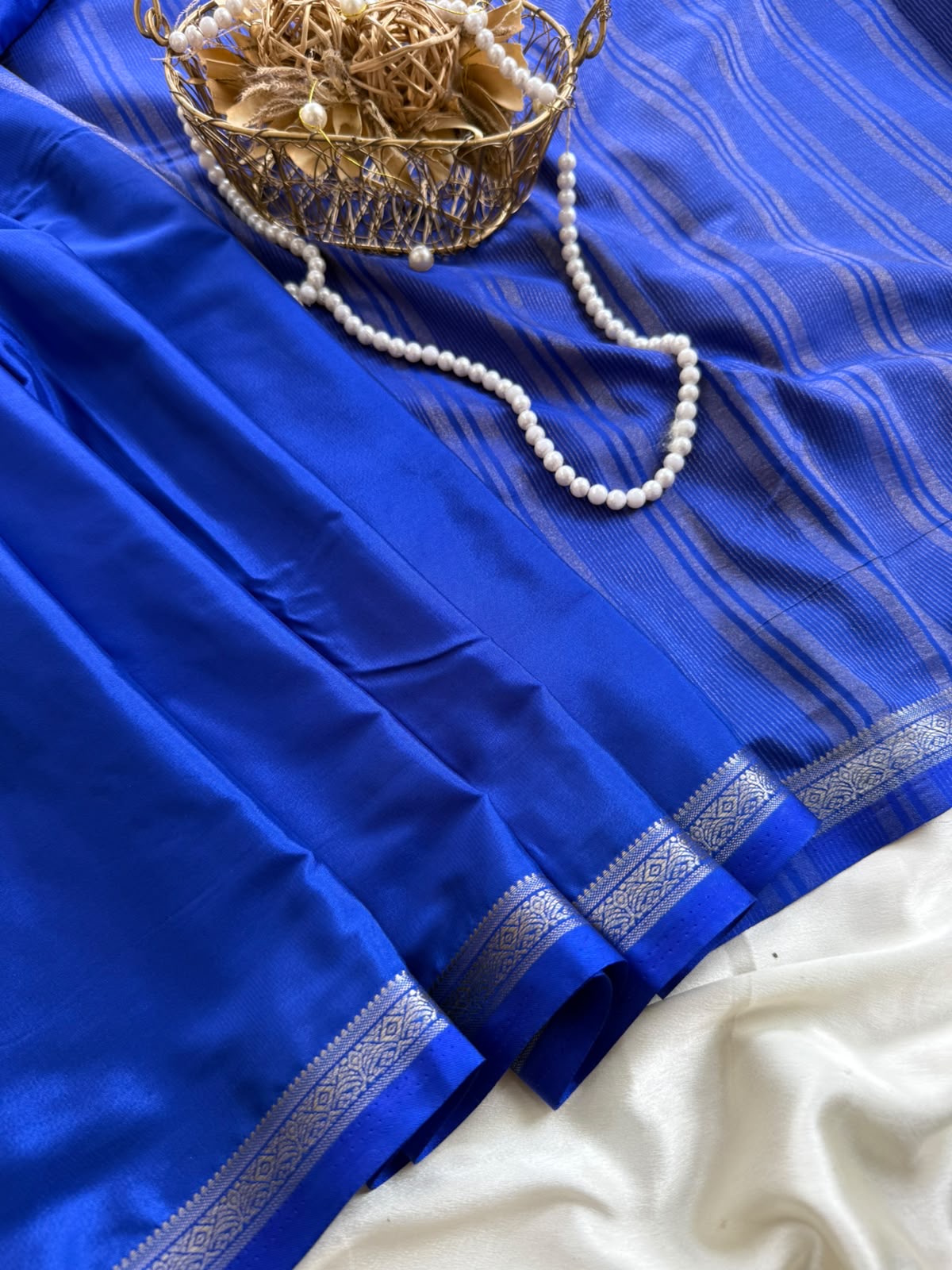 60c08bb4-da8a-4061-80c1-c7b77721e8e0 Chinmayi (Mysore crepe silk) - Regal Navy - Image 1