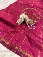 Maheshwari (Silk cotton) - Hot Pink - Image 4