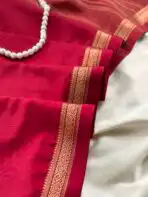 Chinmayi (Mysore crepe silk) - Ruby Maroon - Image 3