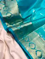 Thozhi (Kanchi Semi silk) - Mayil Blue - Image 4